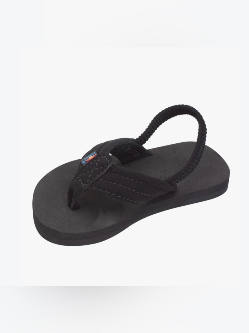 Rainbow The Grombow Baby/Toddler Black Flip-Flop Sandals with Backstrap